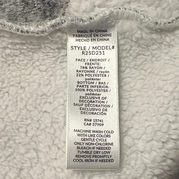 Gone to Goodwill. Splendid Brand From Anthropology Gray & Cream Women's Fleece - Picture 4 of 8